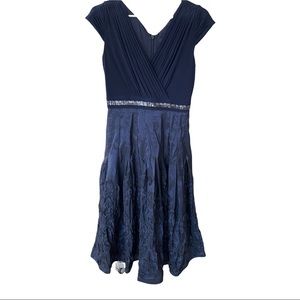 Adrianna Papell A-line Dress, Navy Blue- S4